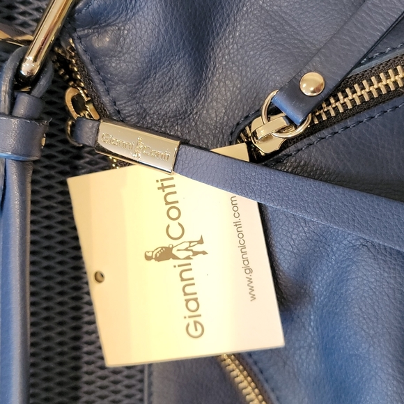 Gianni Conti Blue Leather Bag - Picture 8 of 10
